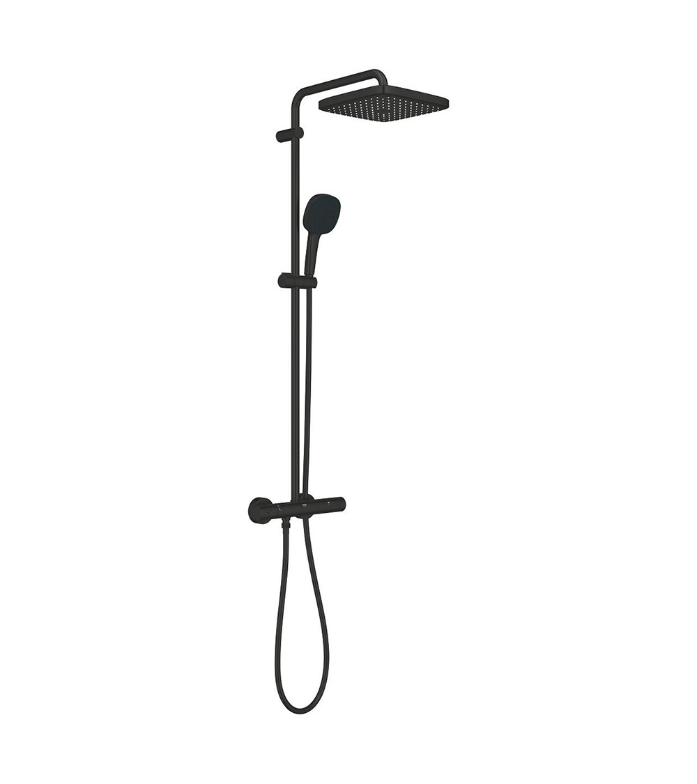 CONJUNTO DE DUCHA TERMOSTÁTICO GROHE TEMPESTA 250 CUBE NEGRO