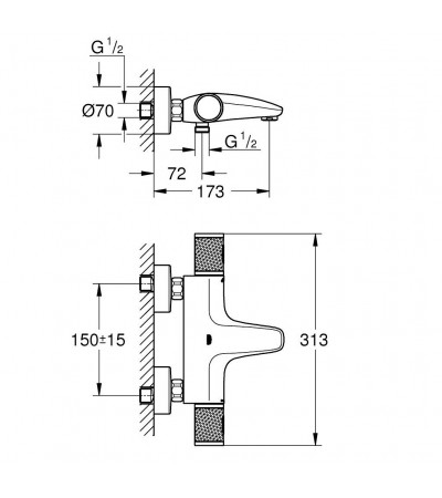 GRIFO BAÑERA TERMOSTATICO GROHTHERM 1000 PERFORMANCE CROMO GROHE