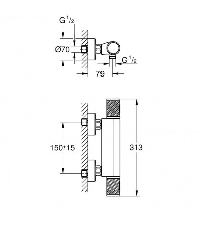 GRIFO DUCHA TERMOSTATICO GROHTHERM 1000 PERFORMANCE CROMO GROHE