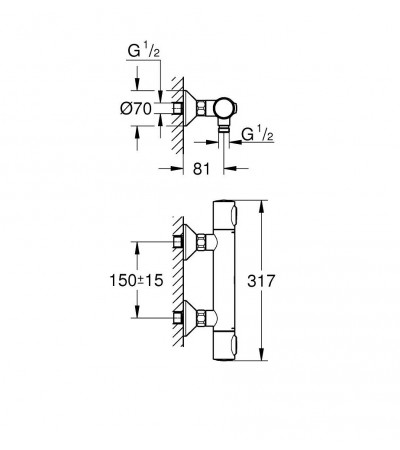 GRIFO DUCHA TERMOSTATICO GROHTHERM 500 CROMO GROHE
