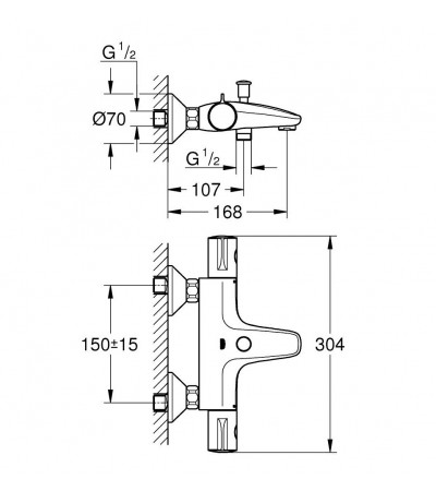 GRIFO BAÑO TERMOSTATICO GROHTHERM 800 CROMO GROHE