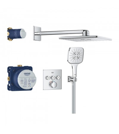CONJUNTO DE DUCHA EMPOTRADO MONOMANDO GROHTHERM SMARTCONTROL RAINSHOWER SMARTACTIVE 310 CUBE CROMO GROHE