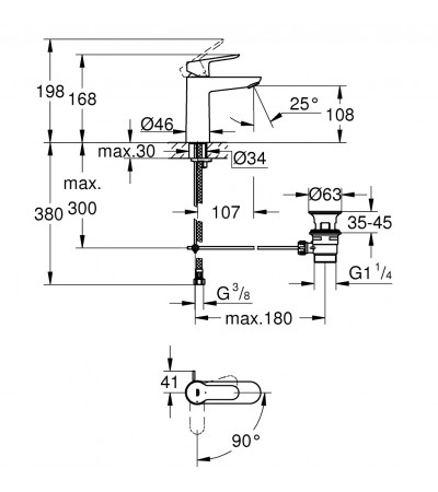 GRIFO LAVABO MONOMANDO BAUEDGE M GROHE CROMO