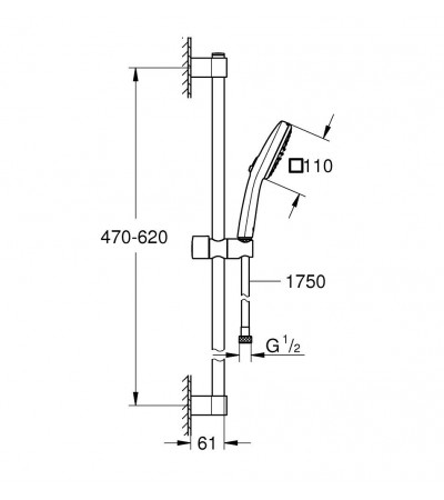 CONJUNTO DE DUCHA TEMPESTA CUBE 110 NEGRO GROHE
